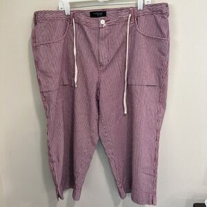 Riveted By Lee Jeans Red White Stripe Jean Capris 24W